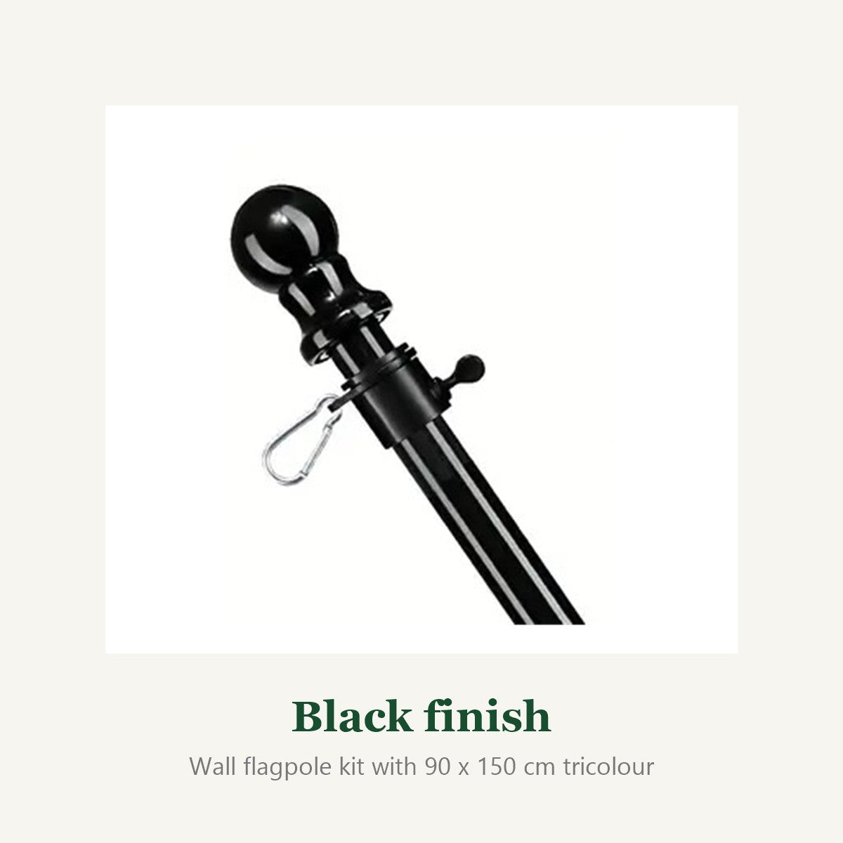Wall Flagpole Kit with Irish Tricolour – 1.8 m Stainless Steel