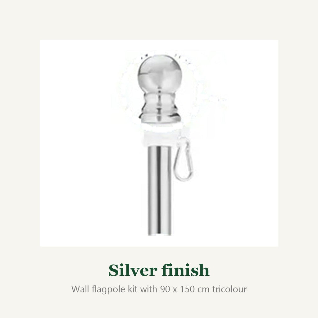 Wall Flagpole Kit with Irish Tricolour – 1.8 m Stainless Steel