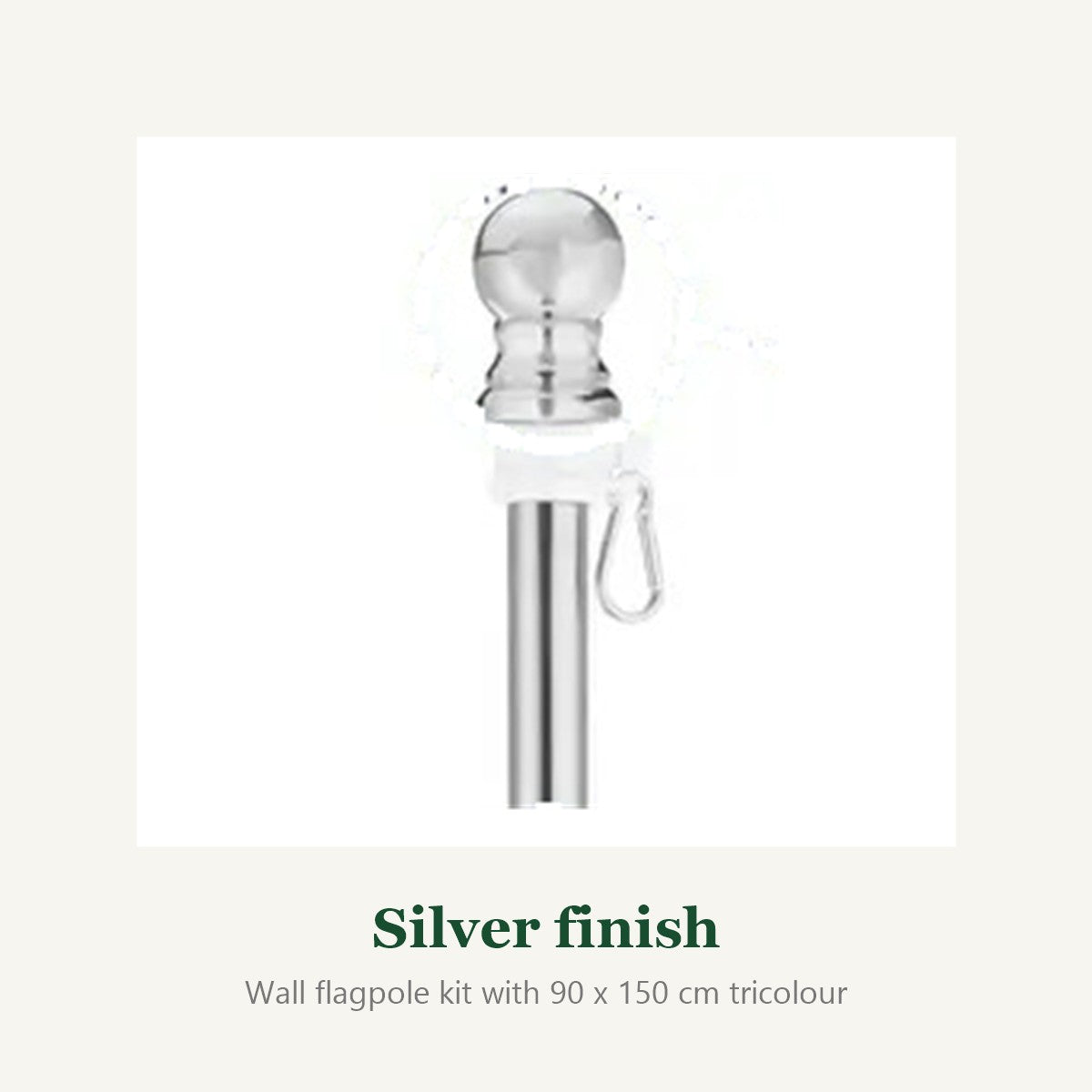 Wall Flagpole Kit with Irish Tricolour – 1.8 m Stainless Steel